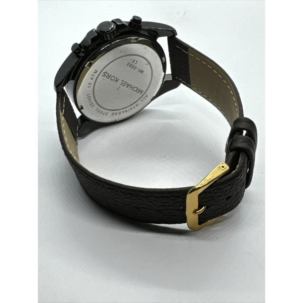 Michael Kors Bradshaw MK5550 Unisex Brown Leather Analog Dial Watch JNA778